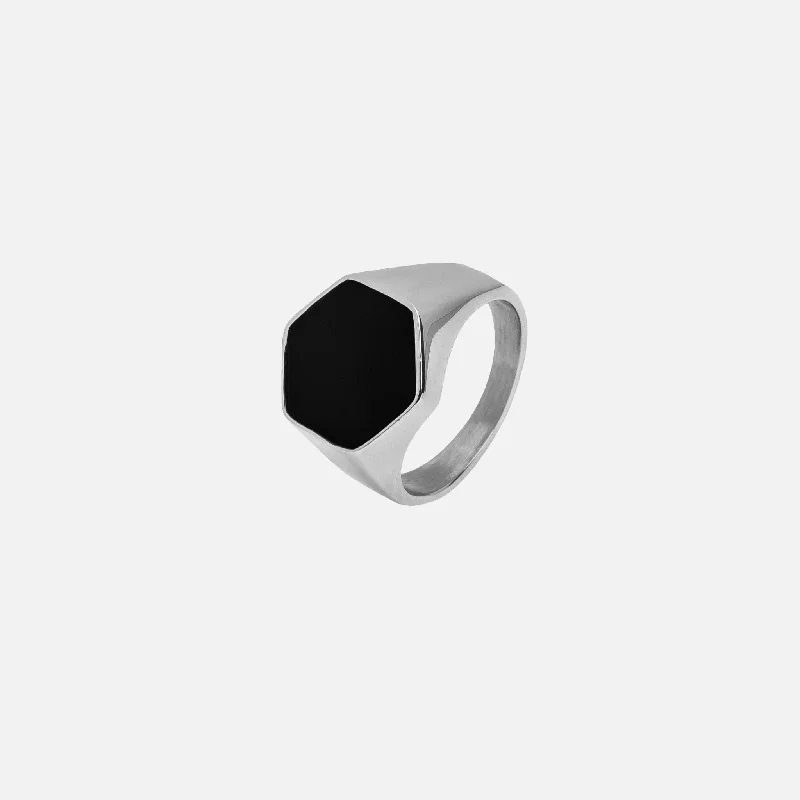 Elegant Jewelry Pieces At Unbelievable Prices "ONYX" RING - WHITE GOLD