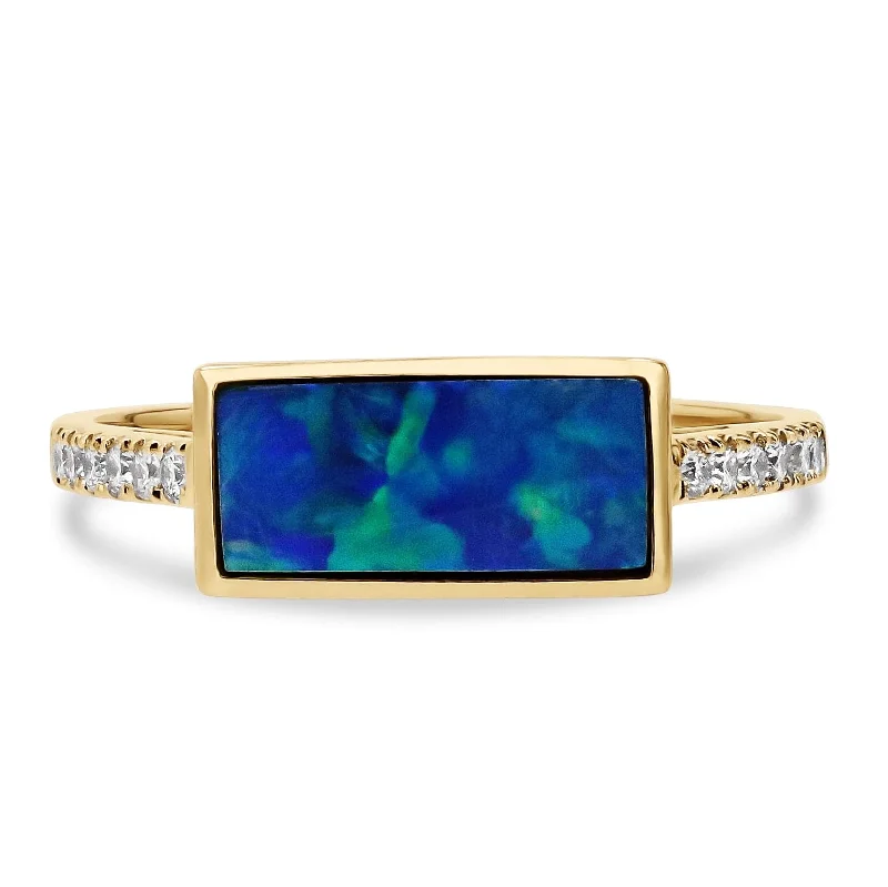 Huge Savings On Timeless Jewelry Collections Opal & Diamond Gemstone Ring by Kimberly Collins
