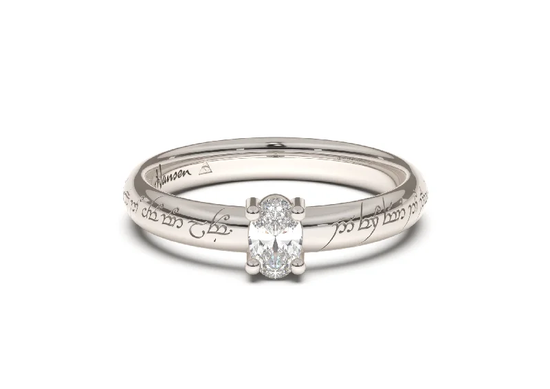 Exclusive Jewelry Sale – Sparkle For Less Oval Contemporary Slim Elvish Engagement Ring, White Gold & Platinum Exclusive Jewelry Sale – Sparkle For Less Oval Contemporary Slim Elvish Engagement Ring, White Gold & Platinum