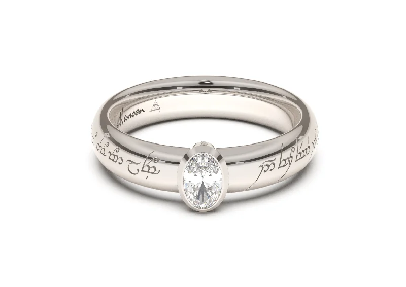 Luxury Jewelry At Unbeatable Discounts Oval Elegant Elvish Engagement Ring, White Gold & Platinum Luxury Jewelry At Unbeatable Discounts Oval Elegant Elvish Engagement Ring, White Gold & Platinum