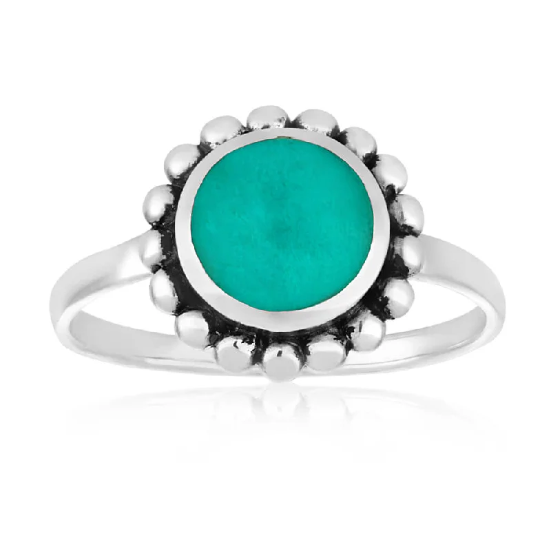 Sparkle For Less – Shop Our Limited-Time Jewelry Deals Oxidised Sterling Silver Created Turquoise Ring