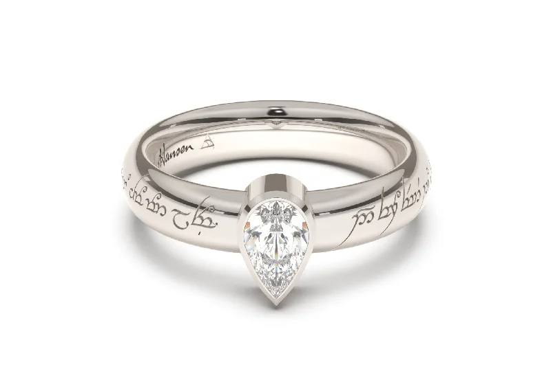 Personalized Jewelry Sale – Meaningful Gifts At Great Prices Pear Modern Elvish Engagement Ring, White Gold & Platinum