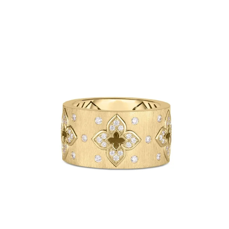 Limited-Time Offer On Premium Jewelry Collections Roberto Coin Venetian Princess Diamond & Satin Finish Flower Ring