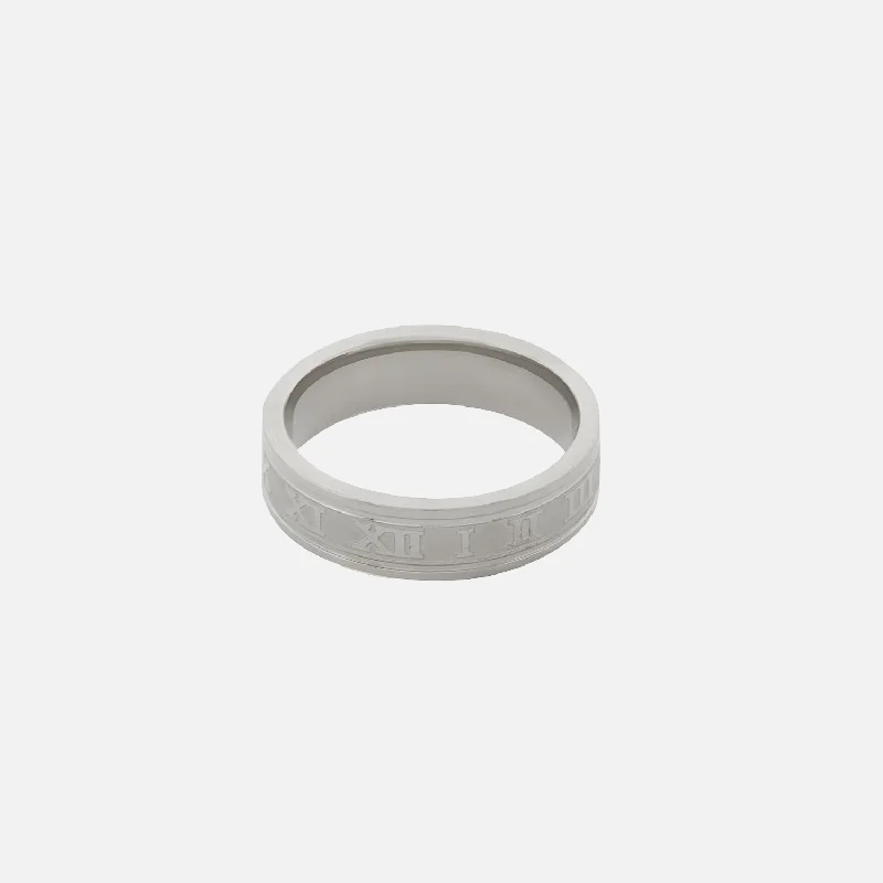 Discounted Jewelry For A Glamorous Look "CHIFFRE ROMAIN" RING - WHITE GOLD