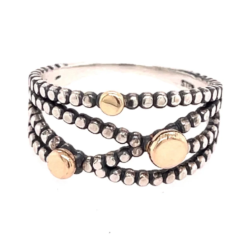Fashion-Forward Jewelry At Incredible Prices RR262 - Beaded Criss Cross Ring