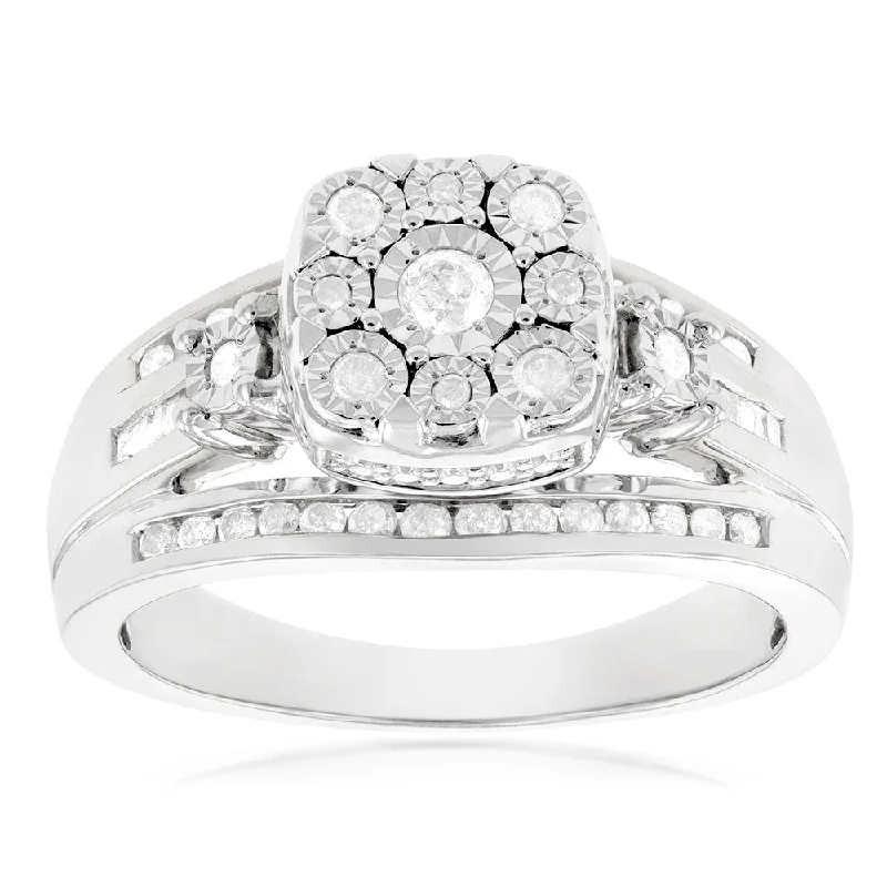 Save On Luxury Jewelry Pieces – Limited-Time Offers Silver 1/2 Carat Diamond Dress Ring with 49 Diamonds
