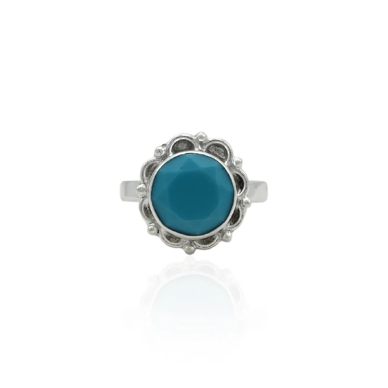 Timeless Elegance, Temporary Discounts – Act Fast Silver Dreamy Oceanic Blue Stone Ring