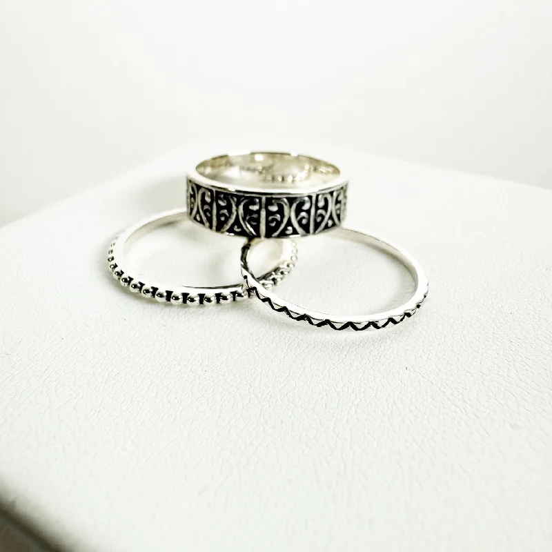 Exclusive Online Jewelry Sale – Don't Wait Spirit Tag Stacker Ring Set