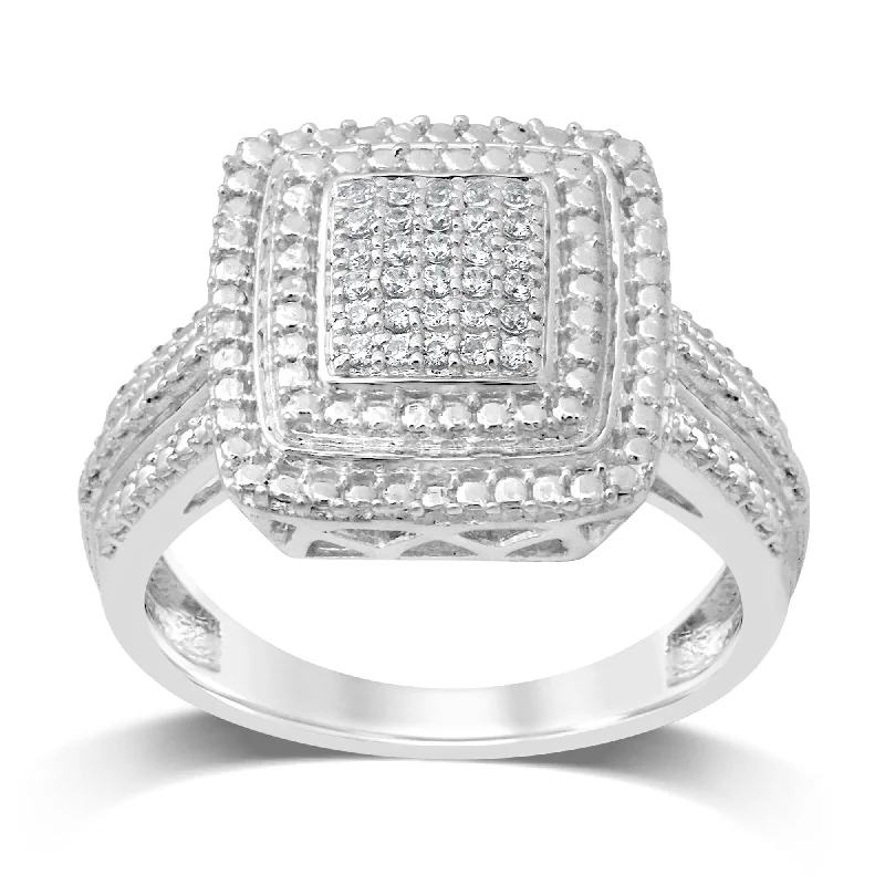 Celebrate Every Occasion With Sparkling Savings Sterling Silver 15 Points Diamond Ring