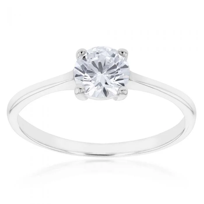 Breathtaking Jewelry At Limited-Time Savings Sterling Silver 6mm 4 Claw Solitaire Zirconia Ring