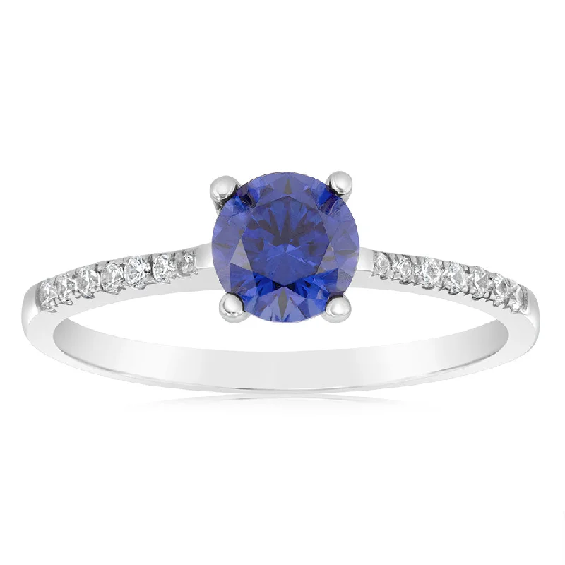 Flash Sale On Exquisite Jewelry – Don't Miss Out Sterling Silver Blue Sapphire Zirconia 4 Claw Ring Flash Sale On Exquisite Jewelry – Don't Miss Out Sterling Silver Blue Sapphire Zirconia 4 Claw Ring