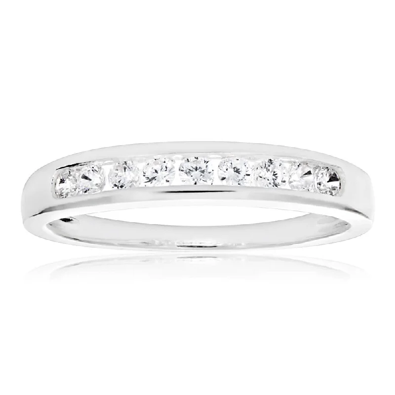 Sparkle On A Budget – Fine Jewelry For Less Sterling Silver Cubic Zirconia Channel Ring