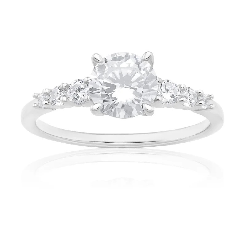 Best Jewelry Sale Prices – Limited-Time Offer Sterling Silver Cubic Zirconia Round Ring