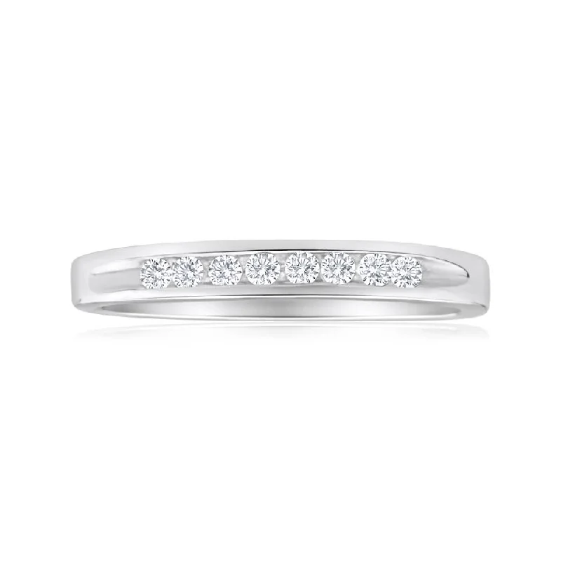 Sparkle For Less – Shop Our Limited-Time Jewelry Deals Sterling Silver Cubic Zirconia x8 Channel Set Ring
