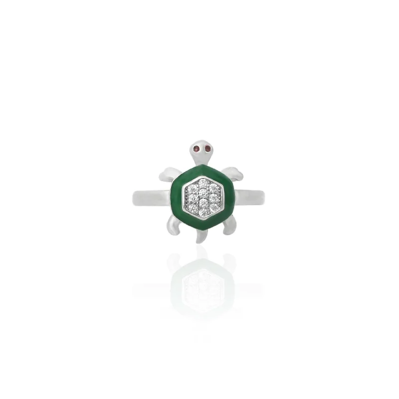 Premium Jewelry, Premium Discounts – Act Fast Sterling Silver Cute Lucky Tortoise Ring for Girls