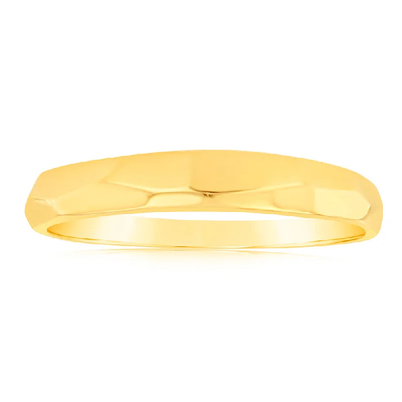 Once-A-Year Jewelry Deals – Shop Before They’Re Gone Sterling Silver Gold Plated Simple Diamond Cut Ring