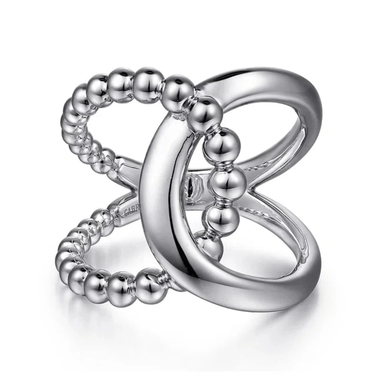 Special Offers On Handcrafted And Designer Jewelry SS  Interlocking Wide Band Beaded Ring