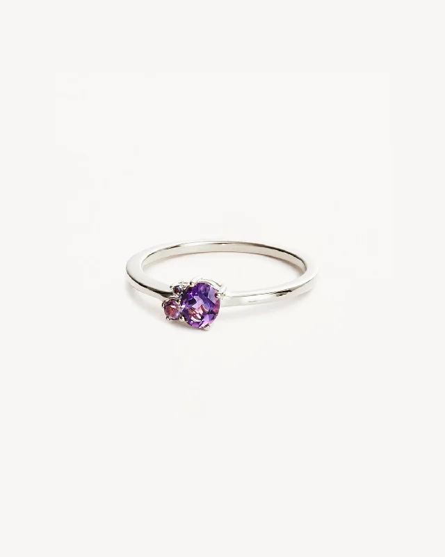 Clearance Sale On High-End Jewelry Collections Sterling Silver Kindred Birthstone Ring - February