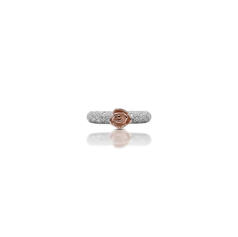 Exclusive Jewelry Offers – Sparkle For Less Sterling Silver Pink Rose Sparkling Ring for Her