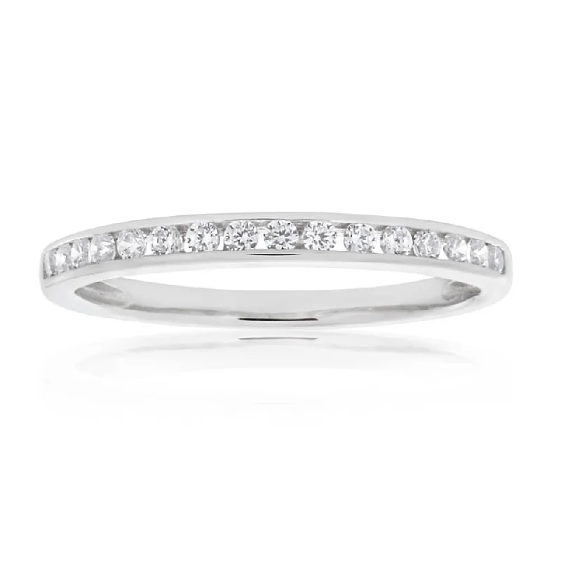 Bold And Beautiful Jewelry Now At Irresistible Prices Sterling Silver Rhodium Plated Zirconia Channel Ring