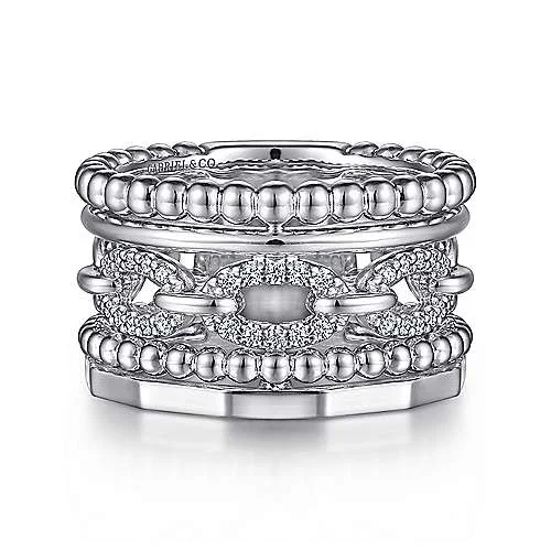 Jewelry Sale – Exclusive Styles At Lower Prices SS White Sapphire 12mm Wide Statement Ring