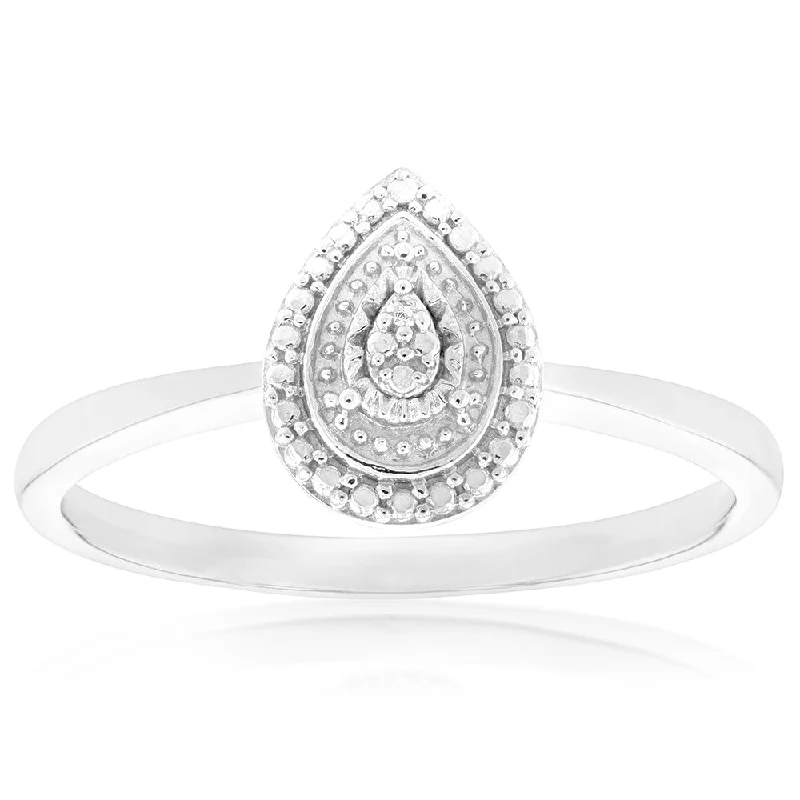 Timeless Jewelry Styles At Wallet-Friendly Prices Sterling Silver With Diamond Pear Shape Ring