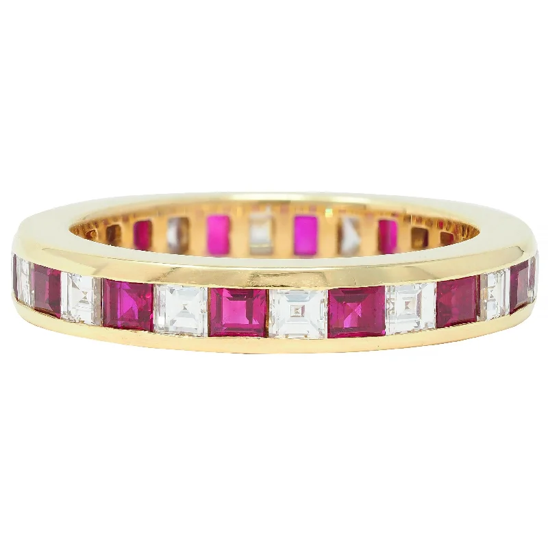 Timeless Beauty, Unbeatable Deals – Jewelry Sale On Tiffany & Co. 1.94 CTW Step Cut Diamond Ruby 18 Karat Yellow Gold Vintage Eternity Channel Band Ring Timeless Beauty, Unbeatable Deals – Jewelry Sale On Tiffany & Co. 1.94 CTW Step Cut Diamond Ruby 18 Karat Yellow Gold Vintage Eternity Channel Band Ring