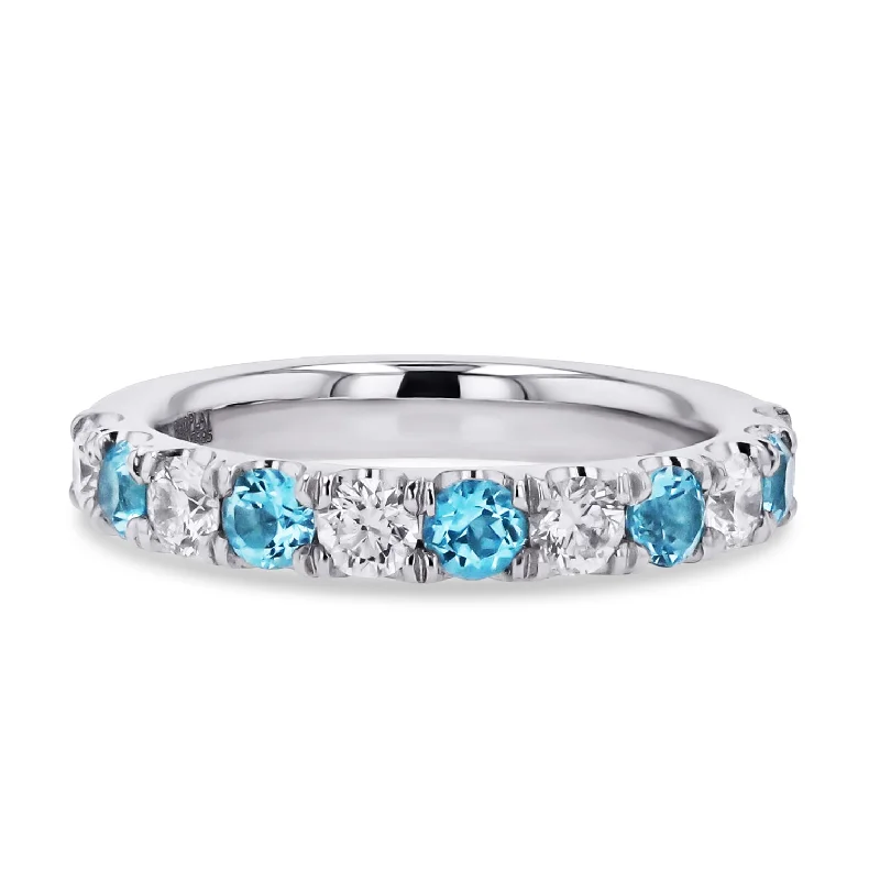 Elegant Jewelry, Affordable Luxury – Shop Now Topaz & Diamond Gemstone Band by Precision Set