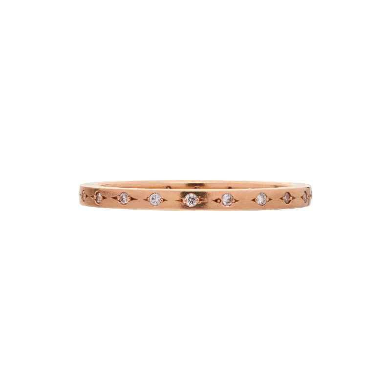 Handcrafted Jewelry Sale – Unique Designs At Low Prices Tura Sugden 18k Rose Gold Sprinkled Diamond Band Ring