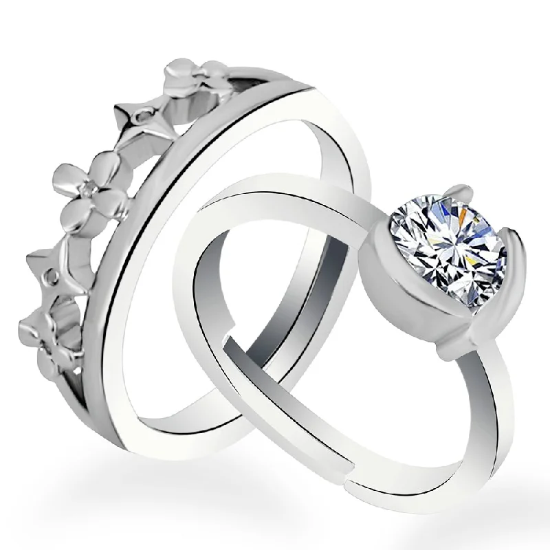 Jewelry Deals That Sparkle – Shop Today Urbana Rhodium Plated Solitaire Couple Ring Set With Crystal Stone - 1506382-1506382 Jewelry Deals That Sparkle – Shop Today Urbana Rhodium Plated Solitaire Couple Ring Set With Crystal Stone - 1506382-1506382