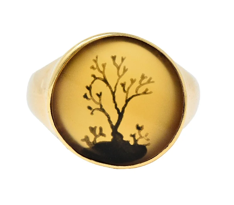 Timeless Jewelry Styles At Wallet-Friendly Prices Victorian Dendritic Agate 10 Karat Yellow Gold Antique Tree Of Life Unisex Signet Ring Timeless Jewelry Styles At Wallet-Friendly Prices Victorian Dendritic Agate 10 Karat Yellow Gold Antique Tree Of Life Unisex Signet Ring