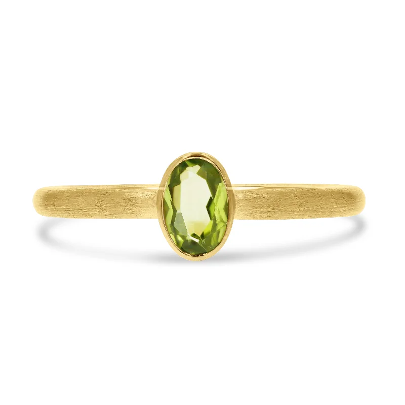 Exclusive Jewelry Offers – Sparkle For Less Peridot Bezel-Set Gold Ring
