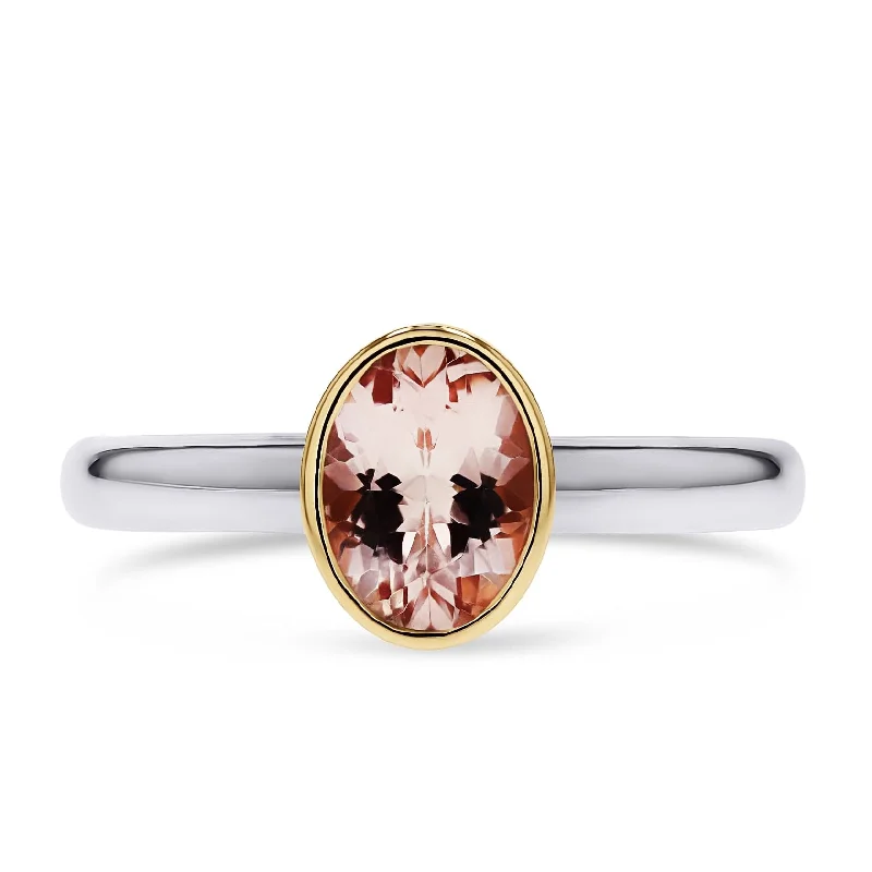 Fashion-Forward Geometric Jewelry For Contemporary Style Gold & Sterling Silver Morganite Ring