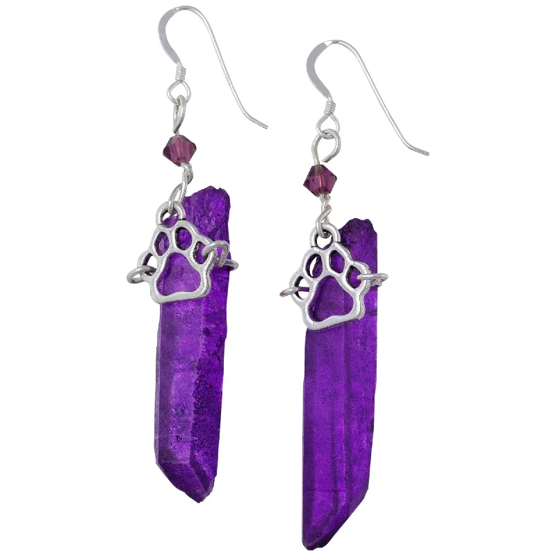 Unlock Unbeatable Jewelry Deals Before They’Re Gone Purple Paw Quartz Earrings!
