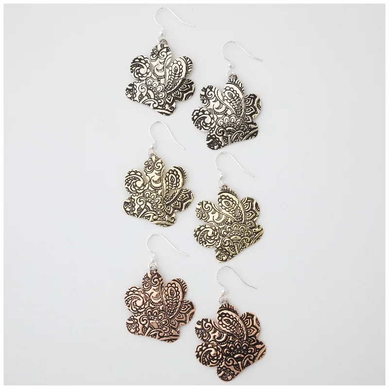 Romantic Heart-Shaped Jewelry For Special Gifts Paisley Paws Mixed Metal Earrings