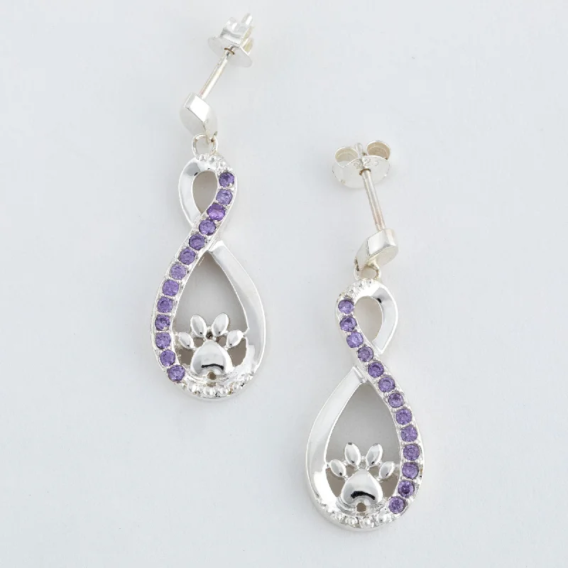 Limited Stock On Premium Jewelry At Low Prices Infinity Love for Paws Sterling & Crystal Earrings