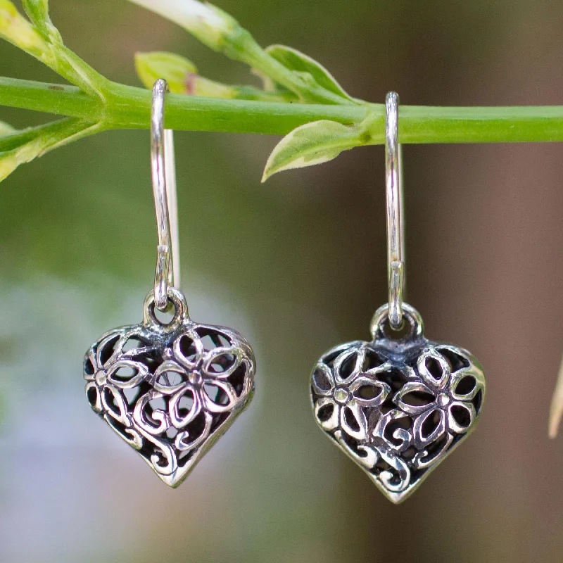 Stunning Jewelry Pieces At The Lowest Prices Ever Blossoming Heart Sterling silver flower earrings