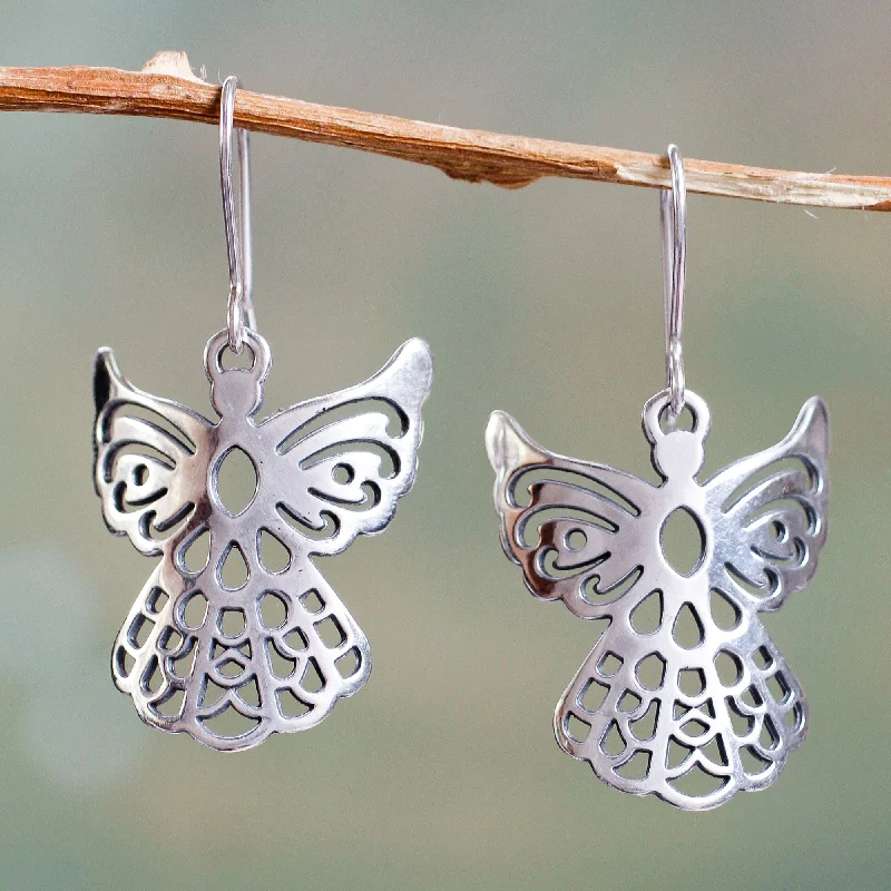 Luxury Jewelry Sale – Sparkle For Less Cajamarca Angels Angelic Sterling Silver Earrings in Openwork Jewelry