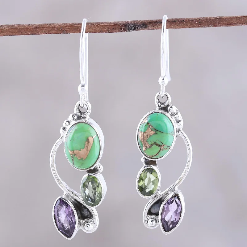 Exclusive Gemstone Jewelry At Special Prices Classic Glamour Multi-Gemstone Dangle Earrings Crafted in India Exclusive Gemstone Jewelry At Special Prices Classic Glamour Multi-Gemstone Dangle Earrings Crafted in India