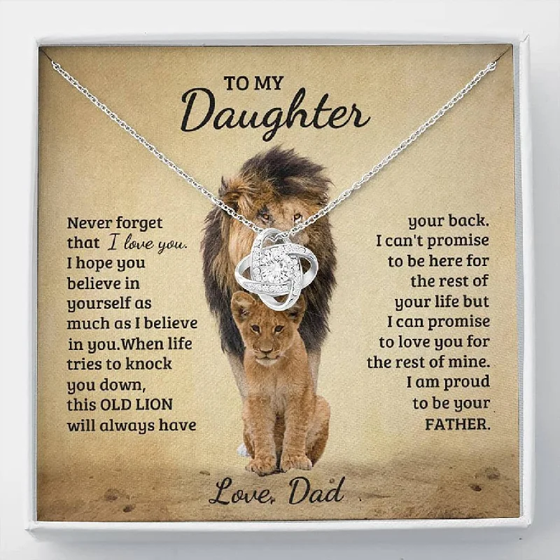 Timeless Elegance, Temporary Discounts – Act Fast Daughter Gifts From DadTo My Daughter Lion Dad And Daughter Necklace Love Knot Necklace for Daughter From Dad