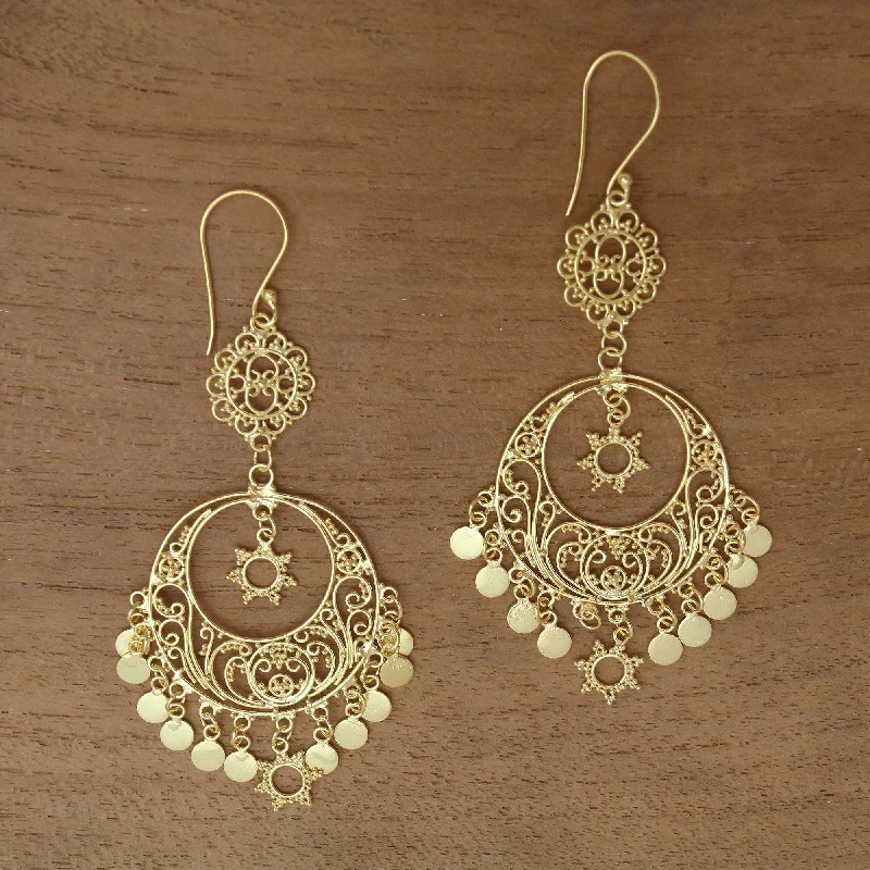 Luxury Jewelry Clearance – Shop Premium Styles Now Daylight Queen Gold Plated Sterling Silver Chandelier Earrings