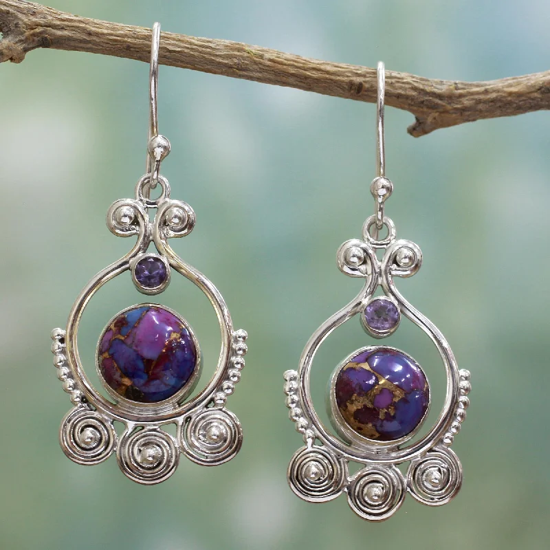 Jewelry Clearance Sale – Final Reductions Exotic Swirls Purple Amethyst Sterling Silver Earrings Handcrafted India Jewelry Clearance Sale – Final Reductions Exotic Swirls Purple Amethyst Sterling Silver Earrings Handcrafted India