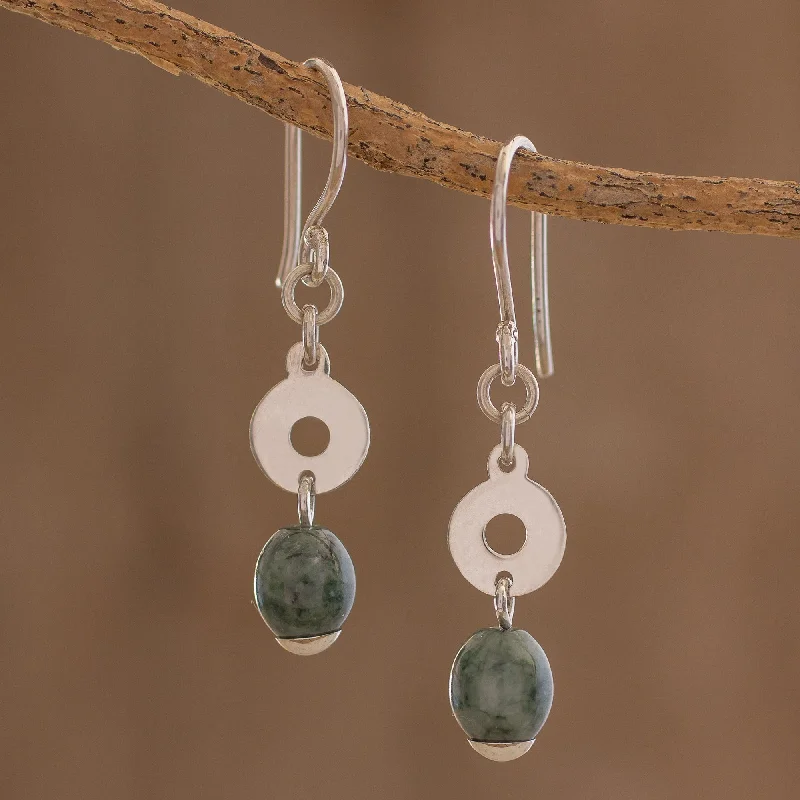 Shop Dazzling Jewelry At The Best Prices Garden Rings Circular Green Jade Dangle Earrings from Guatemala