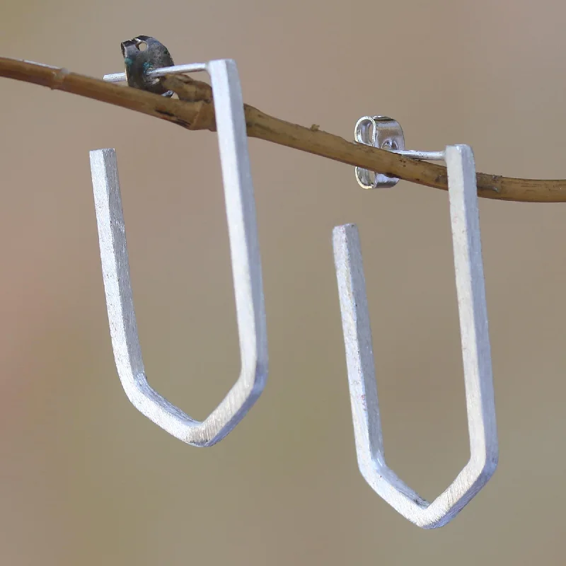 Affordable Gold-Plated Jewelry For Modern Fashion Geometric Couple Geometric Sterling Silver Drop Earrings from Bali