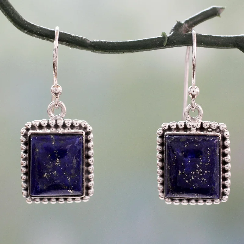 Grab Your Favorite Jewelry At The Lowest Prices Good Will Spirit Sterling Silver Dangle Earrings from India with Lapis Lazuli