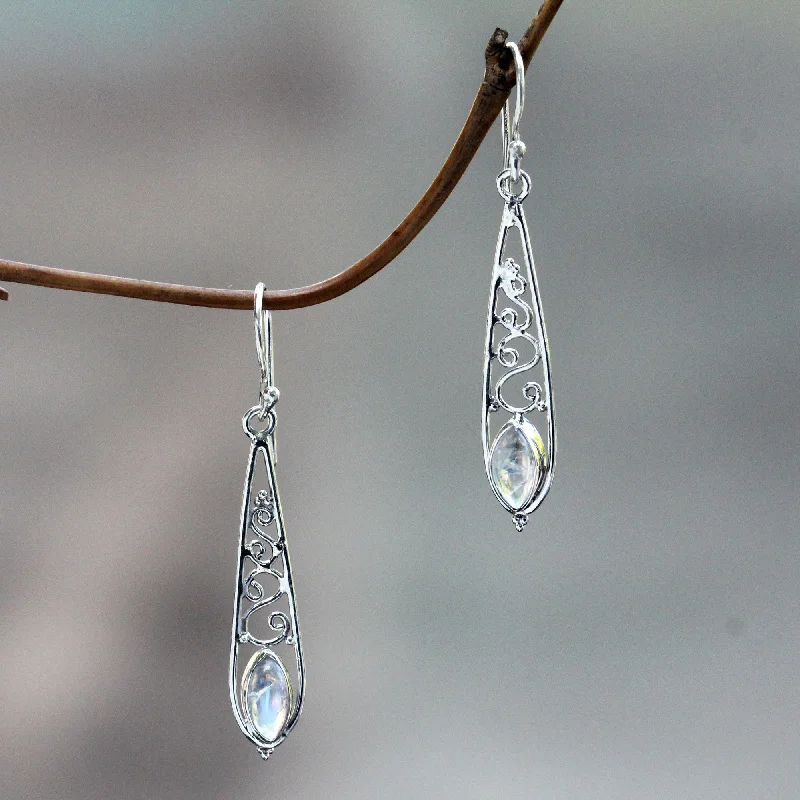 Luxury Jewelry Sale – Elegant Styles At Unbeatable Prices Jasmine Dew Artisan Crafted Rainbow Moonstone Silver Dangle Earrings