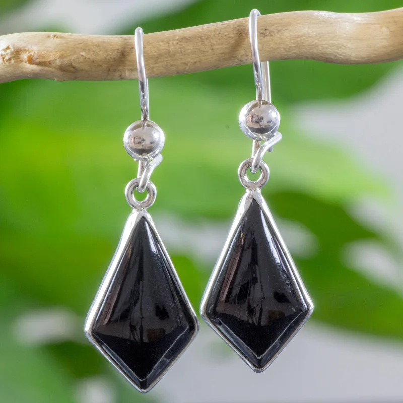 Holiday Jewelry Sale – Perfect Gifts At Great Prices Jungle Pyramids Black Guatemalan Jade Earrings in Sterling Silver