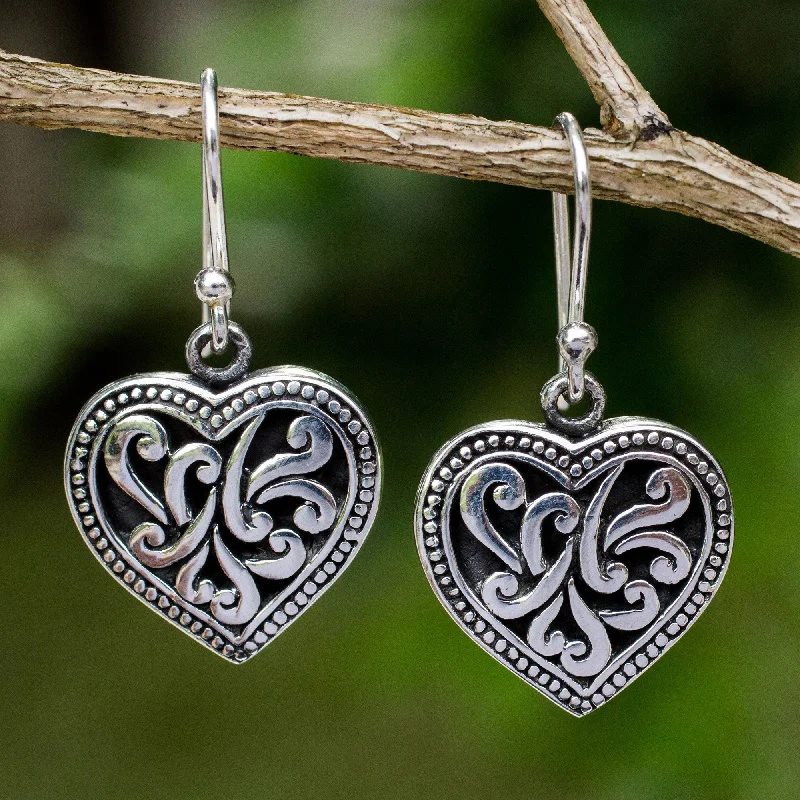 Everyday Jewelry Essentials Now On Sale Lighthearted Love Handmade Romantic Sterling Silver Dangle Earrings