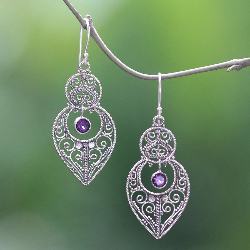 Grab Stylish Jewelry Before The Sale Ends Majapahit Glory Amethyst and Sterling Silver Dangle Earrings from Bali Grab Stylish Jewelry Before The Sale Ends Majapahit Glory Amethyst and Sterling Silver Dangle Earrings from Bali