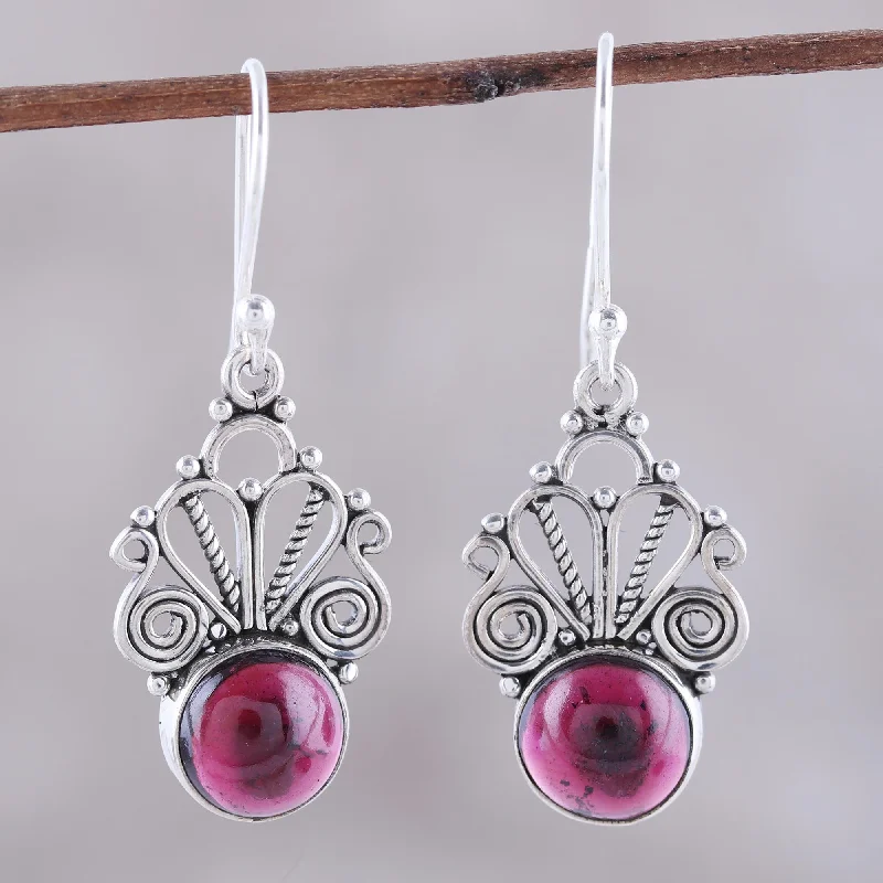 Bold And Beautiful Jewelry Now At Irresistible Prices Morning Princess Natural Garnet Dangle Earrings Crafted in India